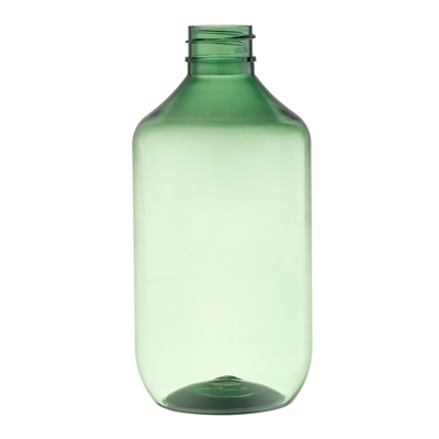 a boca plástica transparente 28mm da garrafa do verde 350ml personalizou