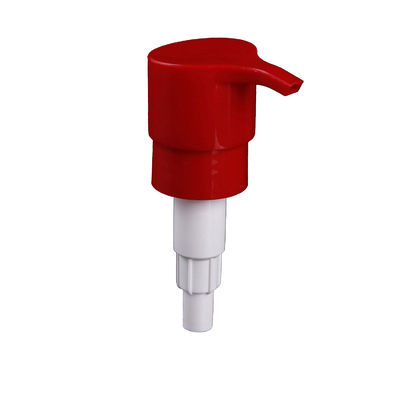 Bomba plástica do distribuidor da garrafa do fechamento 24/410 vermelho do parafuso para o sabão da lavagem do corpo